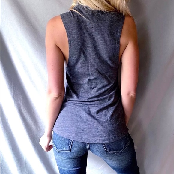 Patriotic USA 1776 Distressed Laser Cut Graphic Muscle Tank Tee Top Shirt - Picture 4 of 5